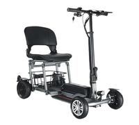Four-Wheel Mobility Scooters for Adults, Aluminum Alloy Frame, Removable Lithium Battery, 300W Brushless Motor, Lightweight, Portable, and Compact All-Terrain Motorized Scooter 8A