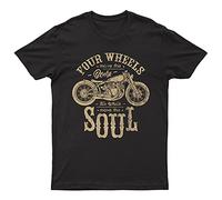 Four Wheel Move The Body Two Wheels Move Soul Funny Gift for Biker Mens T Shirt Black M