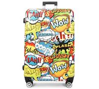 House Of Leather Cabin Size Suitcase Comic Print Hard Shell Four Wheel Luggage