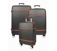 House Of Leather Four Wheel Suitcase Hard Shell Luggage Expandable Sizes Deluxe Grey (Full Set (S-M-L))