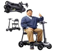 Four-Wheeled Electric Mobility Scooter for Seniors, Disabled Persons, and Elderly People,Folding Electric Scooter Lightweight 6.6A