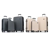 Four Wheels ABS Hard Shell Suitcases: 3pcs Set/ Grey