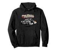 Four Wheels Freedom Hot Rod Spirit Pullover Hoodie