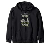 Four Wheels Move The Body Two Wheels Move Soul Scooter Rider Zip Hoodie