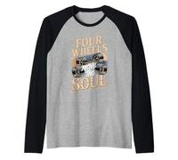 Four Wheels Move The Soul Funny Longboard Saying Raglan Baseball Tee
