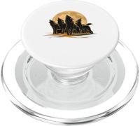 Four Wolves Howling at the Moon PopSockets PopGrip for MagSafe