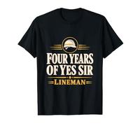 Four Years of Yes Sir Lineman Apprentice Lineman Line School Value Graphic T-Shirt