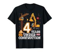 Four Years Under Construction 4th Birthday Excavator 4yr Old T-Shirt