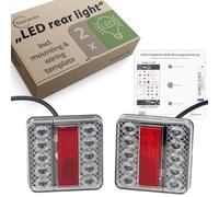 Fouraces LED Trailer Lights - 2 Set, With Wiring Diagram, Tail, Rear Lights, Accessories, Lamp for Car, Caravan, Vans, Truck