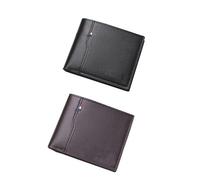 FOURCHEN Mens Classic Antitheft Wallet, Genuine Leather Billfold Leather Wallet (Black+Brown)