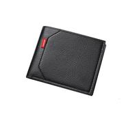 FOURCHEN Mens Classic Antitheft Wallet, Genuine Leather Billfold Leather Wallet (Black-Upgraded)