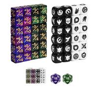 FourDragons 50 Pieces 12mm MTG Dice Counters Icon Abilities Keywords Dice Set, Small MTG Life Counters Tokens Mini Dice for Magic The gatering, Compatible with TCG CCG Magic Card Games Accessories
