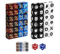FourDragons 50 Pieces 12mm MTG Dice Counters Icon Abilities Keywords Tokens, Mini Dice CCG Creature Stats Buff Tokens for Magic The gatering, Compatible with MTG TCG Magic Card Games Accessories