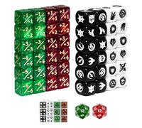 FourDragons 50 Pieces 12mm MTG Icon Abilities Keywords Creature Stats Life Counters Dice with Box, Small MTG Tokens 6 Sided Mini Dice Set for Magic The gatering TCG CCG Magic Card Games Accessories