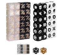 FourDragons 50 Pieces 12mm MTG Icon Abilities Keywords Life Counters Dice Set with Box, Loyalty 6 Sided Mini Dice Creature Stats Buff Tokens for magic the gatering TCG CCG Magic Card Games Accessories
