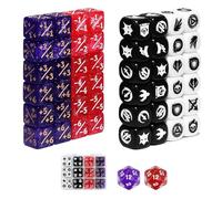 FourDragons 50 Pieces 12mm MTG Icon Abilities Keywords Life Counters Dice Set with Box, Small MTG Tokens 6 Sided Mini Dice for Magic The gatering, Compatible with TCG CCG Magic Card Games Accessories