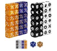 FourDragons 50 Pieces 12mm MTG Life Counters Abilities Keywords Icon Creature Stats Dice Set with Box, Small MTG Plus One Tokens Mini Dice Set, Compatible with TCG CCG Magic Card Games Accessories