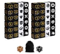 FourDragons 50 Pieces Icon Abilities Keywords Counter MTG Dice Set, Black Shield Life Counter Creature Stats Buff Tokens, Compatible with MTG, TCG, Magic Card Games Accessories