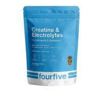 fourfive Creatine & Electrolytes Powder (Creatine Monohydrate) Easy Dissolve, Unflavoured & Vegan, Hydration & Strength Performance - 206g Pouch (30 Servings)