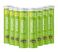 fourfive Hydration Tablets (Lemon&Lime) Low Calorie Vitamin Electrolytes, Vegan, Magnesium & Calcium, Sports Hydration - 8x20 Effervescent Tablets