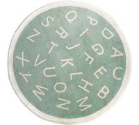 Fouriding ABC Alphabet Round Rug Soft Cartoon Plush Rug Cute Carpet Non-slip Rug for Baby Kids Room Classroom Nursery Room Boys Girls Room Decor (Green, 80cm)
