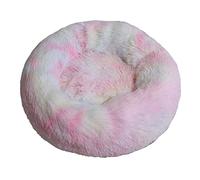 Fouriding Plush Donut Dog Cat Bed-Calming Anxiety Pets Bed for Dogs Cats Pets Soft Round Cushion Beds with Non-Slip Bottom and Washable (L 60CM, Colour)
