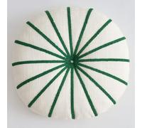 Fouriding Round Pumpkin Cushion 40CM, Round Throw Pillows Seat Cushion Floor Pillows with Stripes for Couch Sofa Bed Chair Floor Living Room Decorative (Green)