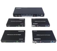 FOURKAY 1x4 4K@60Hz HDMI Splitter over CAT5e/6/7 Ethernet with auto downscaling on RX. 60m Range at 4K60. 90m Range at 1080p. HDCP 2.2. Bi-Directional IR. Audio Extraction.