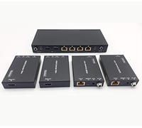FOURKAY 1x4 4K60Hz HDMI Splitter Extender over Cat6/7 Ethernet with 4 PoC receivers. HDMI Loop Out and Audio Extraction on TX. Send 4K up to 35m / 1080p to 60m. Remote Control source from Receivers