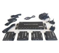 FOURKAY 1x4 HDMI Splitter over CAT6 1080p 70m, Loop Out, PoC, IR, HDMI 1.4