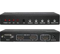 FOURKAY 2x1 1080p Multiviewer Switch with Picture in Picture (PiP), Picture on Picture (PoP). IR and RS232 Control. Supports HDCP 1.2