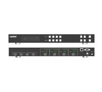 FOURKAY 4x4 8K HDMI Matrix Switch. 8K60Hz / 4K120Hz. YCbCr 4:2:0 10bit. HDMI 2.1 and HDCP 2.3. Fast Switching. Downscaling and Audio De-Embedding. ARC. 1U Rack mount design. Smartphone app control