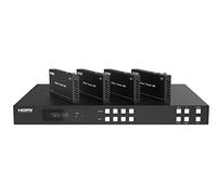 FOURKAY 4x4 HDMI over CAT6 Matrix 4K60 150m, HDBT, Audio Extraction, Scaler