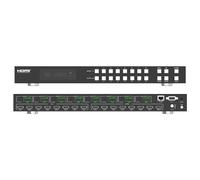 FOURKAY 8x8 8K HDMI Matrix Switch. 8K60Hz / 4K120Hz. YCbCr 4:2:0 10bit. HDMI 2.1 and HDCP 2.3. Fast Switching. Downscaling and Audio De-Embedding. ARC. 1U Rack mount design. Smartphone app control.