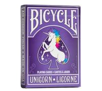 Fournier BICYCLE Unicorn, Multi-Colour | Unicorn back inspired from 1937 KEM design, Custom Ace of Spades, Brightly colored faces, Air Cushion Finish, Made in USA
