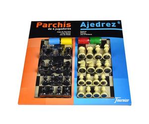Fournier Double Parking Board And Chess For 4 Players Board Game 40x40 Cm Golden Kids