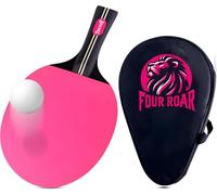 FourRoar Pink 7-Layer Ping Pong Bat | Ping Pong Racket for Players of All Levels | Includes 1 Bag to Store the Paddle and 1 Ball