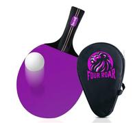 FourRoar Purple Table Tennis Paddle with 7 Layers | Ping Pong Racket for All Levels | Includes 1 Case and 1 Ball