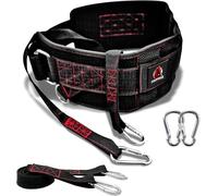 FourRoar Weight Belt for Pull Ups No Sliding Down | Weighted Dip Belt with 100 cm Strap & 2 Carabiners Avoid Having the Chain | Weight Lifting Belt Supports up to 250Kg | 45-Angle Rings