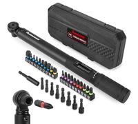 FOURROBBER 1/4 Inch Drive Click Torque Wrench Set 2-20Nm Bicycle Maintenance Kit for Road & Mountain Bikes - Includes Allen & Torx Sockets, Extension Bar