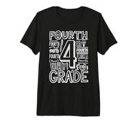 Fourth 4th Grade Typography Back to School Premium T-Shirt