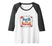 Fourth and Fearless: Inspiring School Kids Notebook Art Raglan Baseball Tee, Women, Dark Heather/White, L