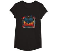 Fourth and Fearless: Inspiring School Kids Notebook Art T-Shirt, Girls, Black, Large