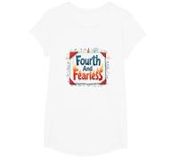 Fourth and Fearless: Inspiring School Kids Notebook Art T-Shirt, Girls, White, Medium