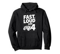 Fourth Birthday FAST LOUD AND 4 Monster Truck Pullover Hoodie