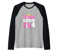 Fourth Birthday Party Princess Birthday Girl 4 Theme Raglan Baseball Tee