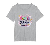 Fourth & Fabulous: Celebrate School Milestone T-Shirt, Women's Plus, Heather Grey, 4X