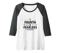Fourth & Fearless Teacher: Inspiring Educators Raglan Baseball Tee, Women, Dark Heather/White, S