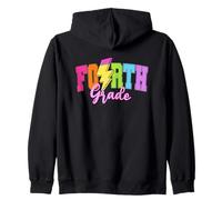 Fourth Grade Colorful Lightning Bolt Zip Hoodie