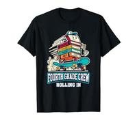 Fourth Grade Crew Rolling in Reading is Cool Skateboarding Value Graphic T-Shirt